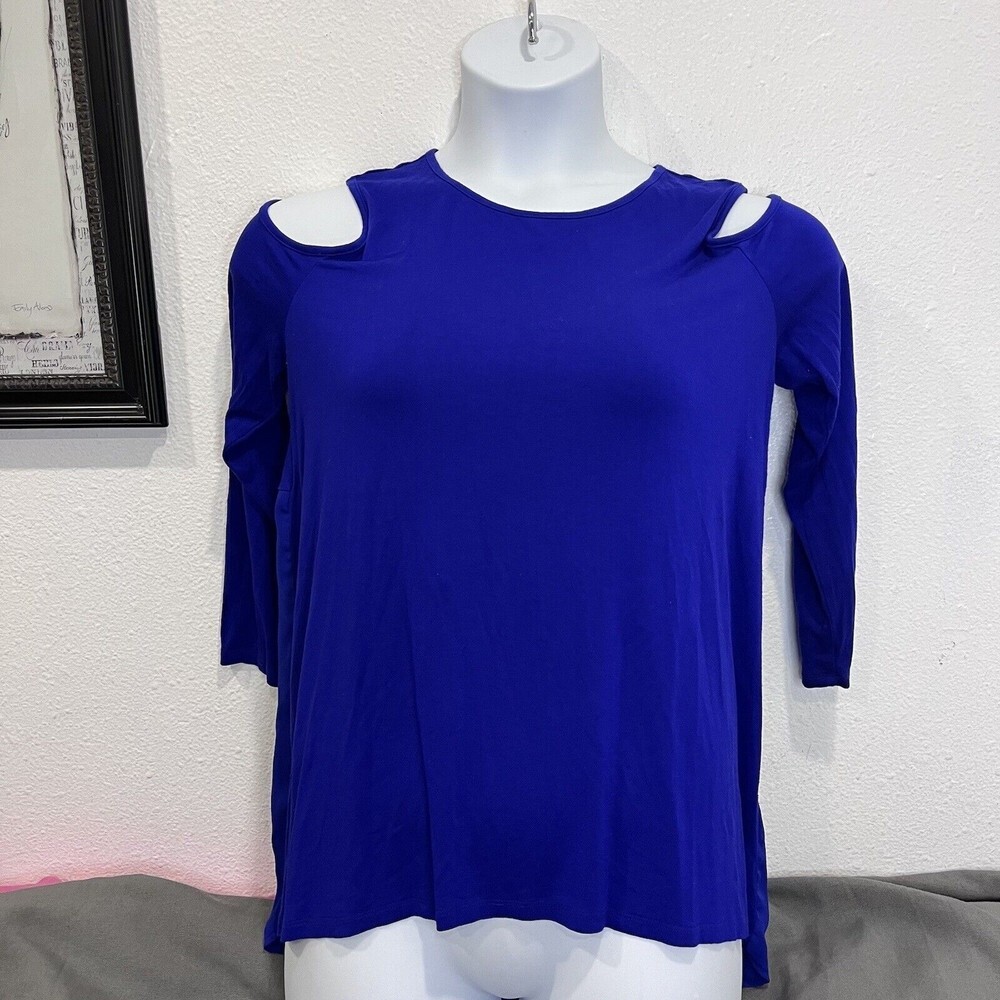 Vince Camuto Cold Shoulder Hi Low Size Medium  Royal Blue